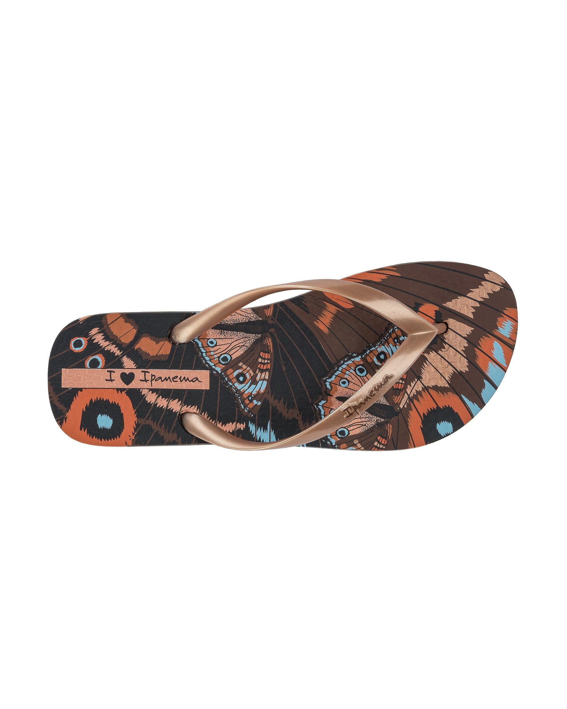 Ipanema Animal Print Női Strandpapucs Barna Metal Rózsaszín | 8043UOLFK
